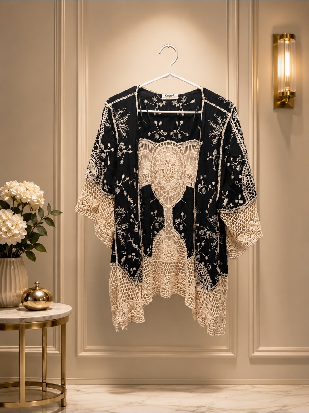 Kindred Black & Cream Crochet-Trim Boho